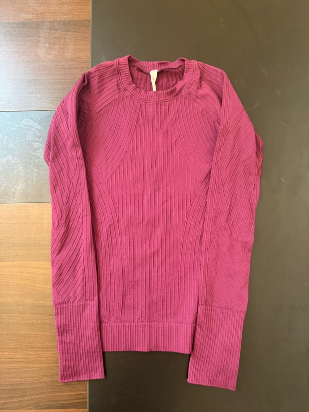 Lululemon Ribbed Crewneck Sweater in Deep Berry